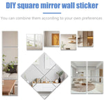 miroir adhésif moderne carré blanc 3d acrylique décoration mur papier adhésif guide