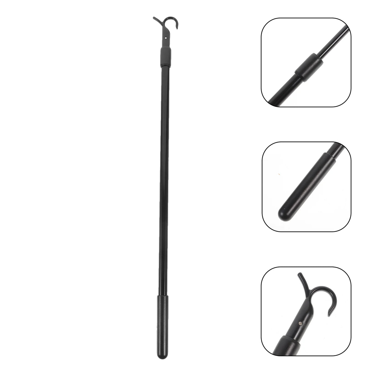 tige crochet noir simple rideau sans transparence moderne télécopique baguette draperie côtelée verticale tringle
