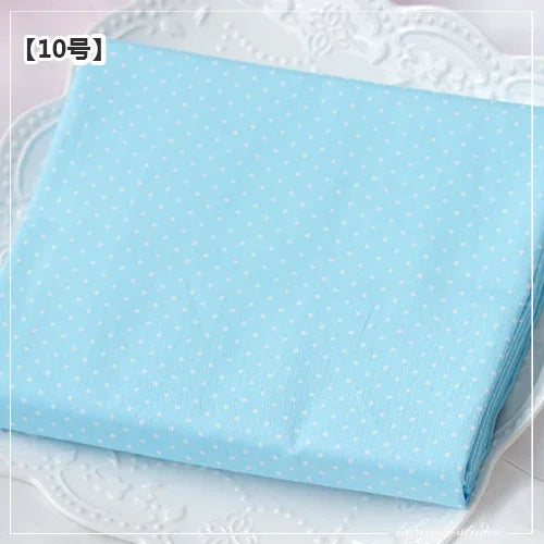 tissu coton bleu clair imprimé points rayures triangles zigzag moderne décontracté biodegradable 160cm