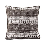 housse coussin décoratif contemporain beige noir gris motifs géométriques polyester coton
