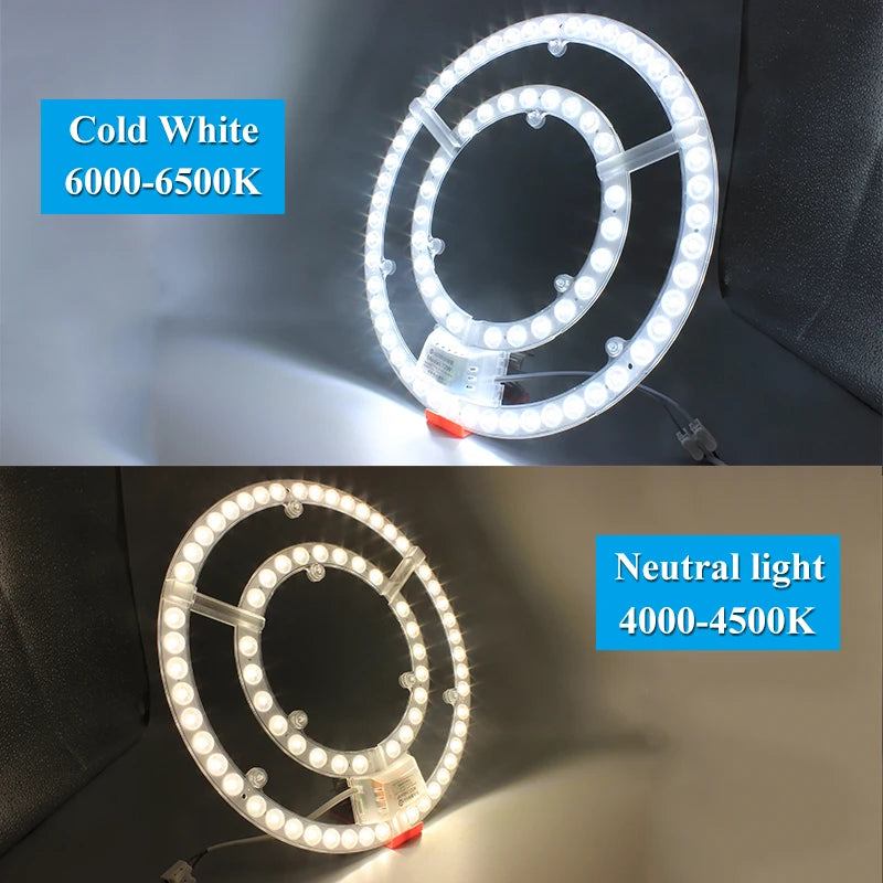 plaque led circulaire blanc moderne diodes aimant connecteurs haute luminosité 220v 72w 2835