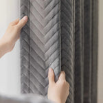rideau moderne beige gris zigzag opacité anti bruit coupe vent intérieur extérieur 100 polyester