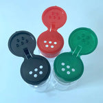 bouteilles condiments transparentes moderne rouge vert noir capsules ajustement épices cuisine stockage