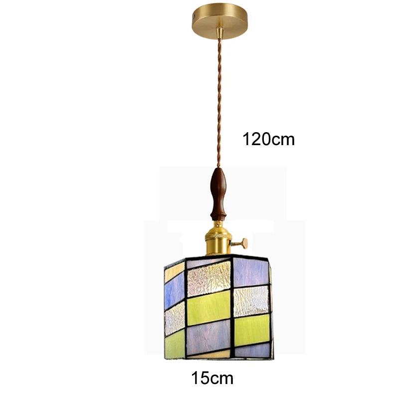lampe suspendue art déco géométrique salon chambre restaurant éclairage interrupteur chaîne métal