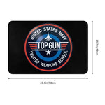 tapis top gun logo avion militaire noir bleu rouge moderne vinyle feutre antidérapant couloir