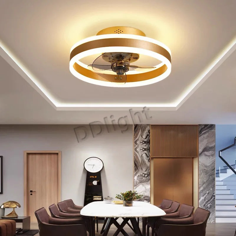 ventilateur lampe led télécommande moderne cristaux noir doré élégant fixations opaques