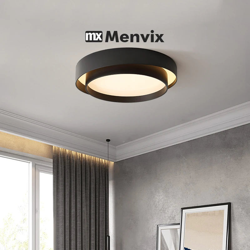 plafonnier led moderne rond noir doré lampe salon chambre intensité réglable dimmable