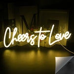 néon lumineux blanc cheers to love moderne décoration intérieure câble usb chargeur