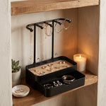 support bijoux boîte bijoux tiroir bois noir blanc moderne organisation rangement vintage