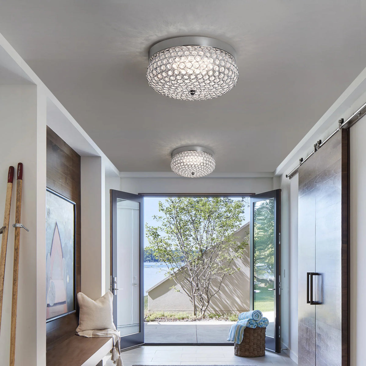 plafonnier moderne cristal argenté doré suspension élégante cristal facile led chambre salon