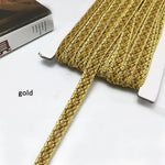 ruban dentelle marron violet or gris beige texture tissée moderne 14mm polyester