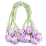Décoration intérieure tulipes artificielles 3D fleurs polyester accessoires cheveux élastiques vert rose blanc