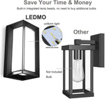 applique murale extérieure led moderne ip55 noir blanc verre transparent sensoriel 6000k 2700k