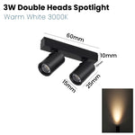 projecteur led noir moderne aimanté rail 12v 2w 2000lm industrial