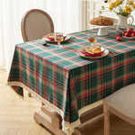nappe table noël carreaux écossais vert rouge bleu clair classique réutilisable extérieur fêtes famille