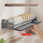 étagère rangement vaisselle moderne support mural plateaux tiroir glissière gris métallique finition fonctionnelle(vis)