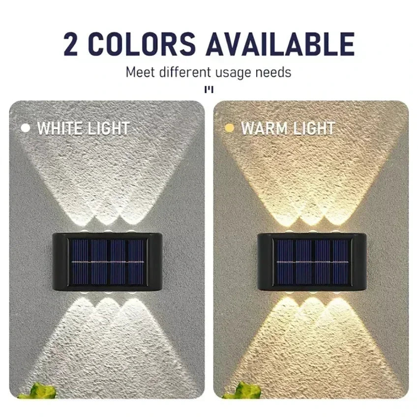 lumière solaire extérieure led ip65 mur noir blanc jaune moderne vis