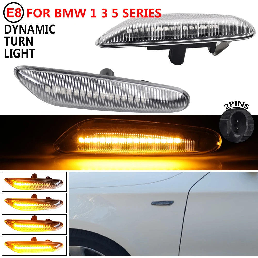 feux clignotants dynamiques led noir crystal bmw e60 e90 séquentiels adhésifs couvercle abs led