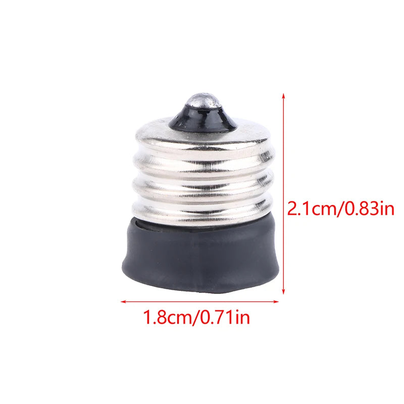 adaptateur culot lampe noir argenté moderne flux lumineux faible conversion E17 E12 E14 led