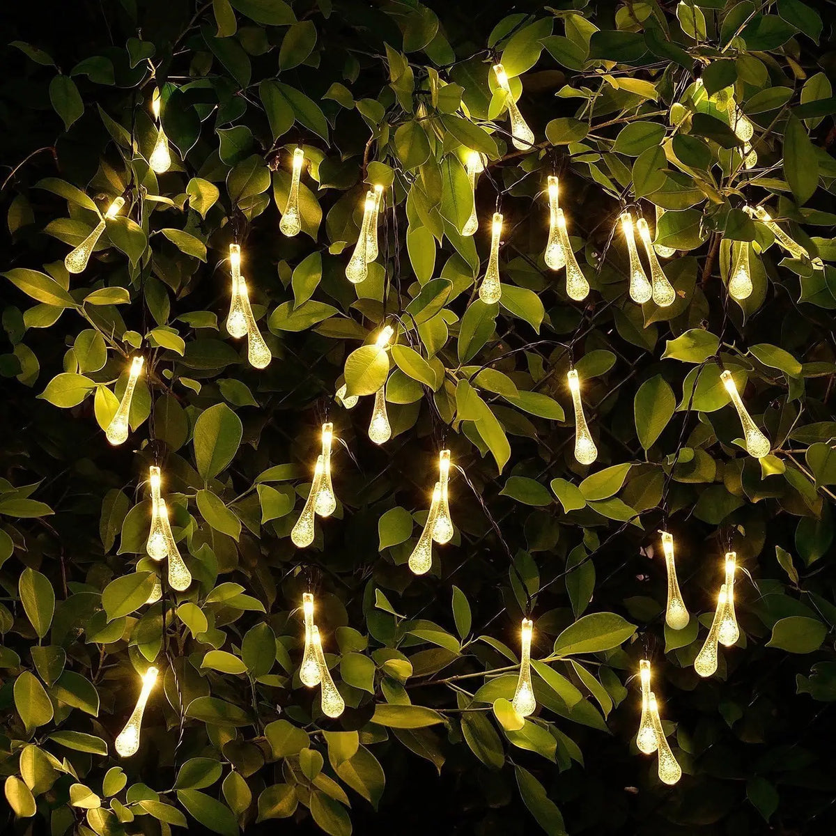 guirlande lumineuse solaire 30 led blanc jaune translucides moderne ip65 waterproof modes