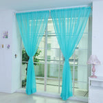 rideau transparent moderne fin vertical plissé couleurs vives turquois orange rouge violet rose blanc