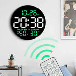horloge murale numérique LED double alarme calendrier température humidité réglable luminosité télécommande moderne