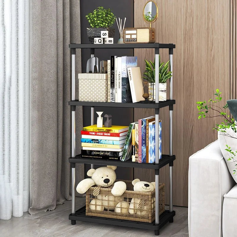 étagère moderne noire blanche rangement salon cuisine chambre livres boîtes plantes accessoires minimaliste