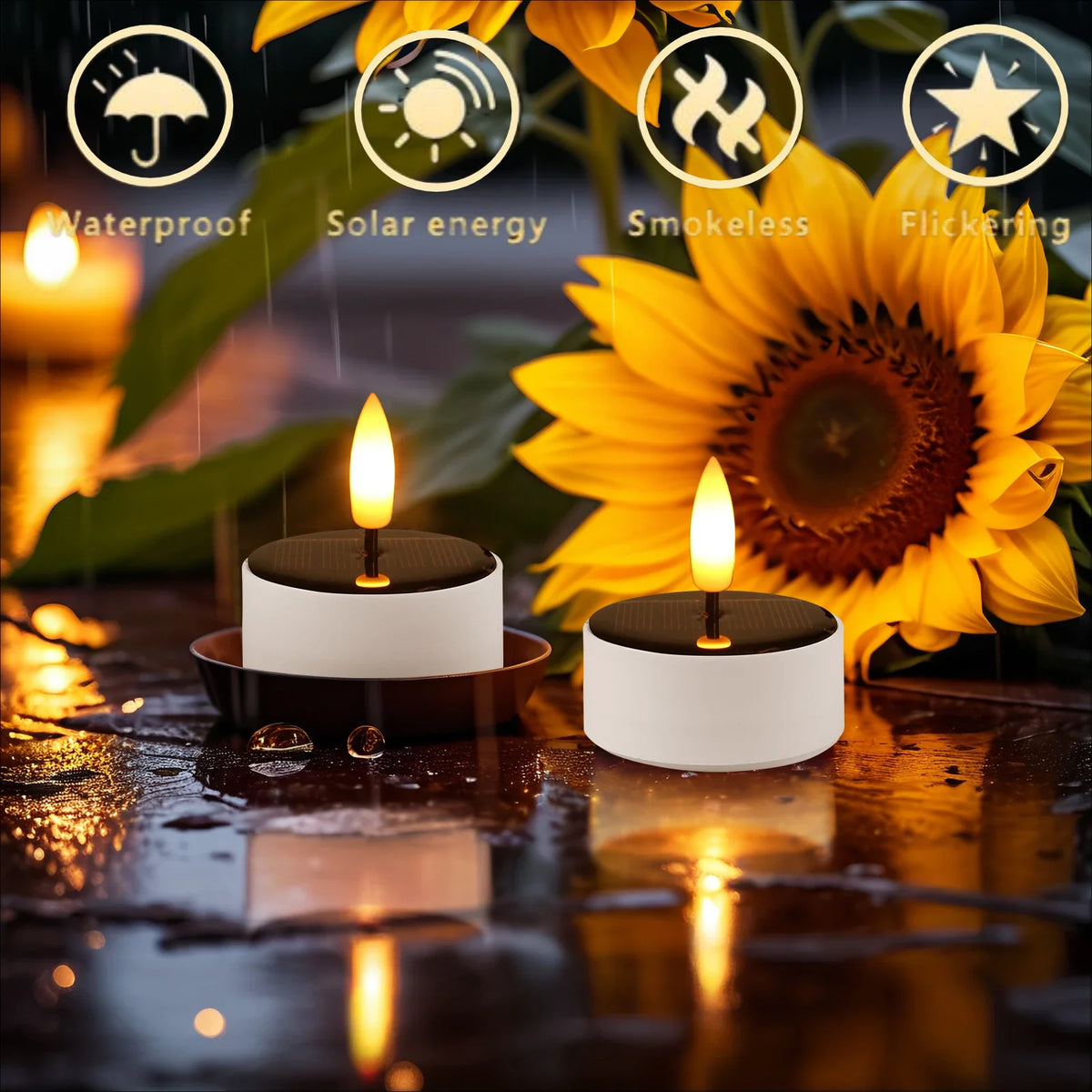 bougies led solaires sans flamme blanc noir modernes decoration intérieure interrupteur rotatif forme coupe
