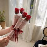 bouquet fleurs artificielles rose mariage décoration intérieure moderne élégante anniversaire cadeau fête transparent ruban