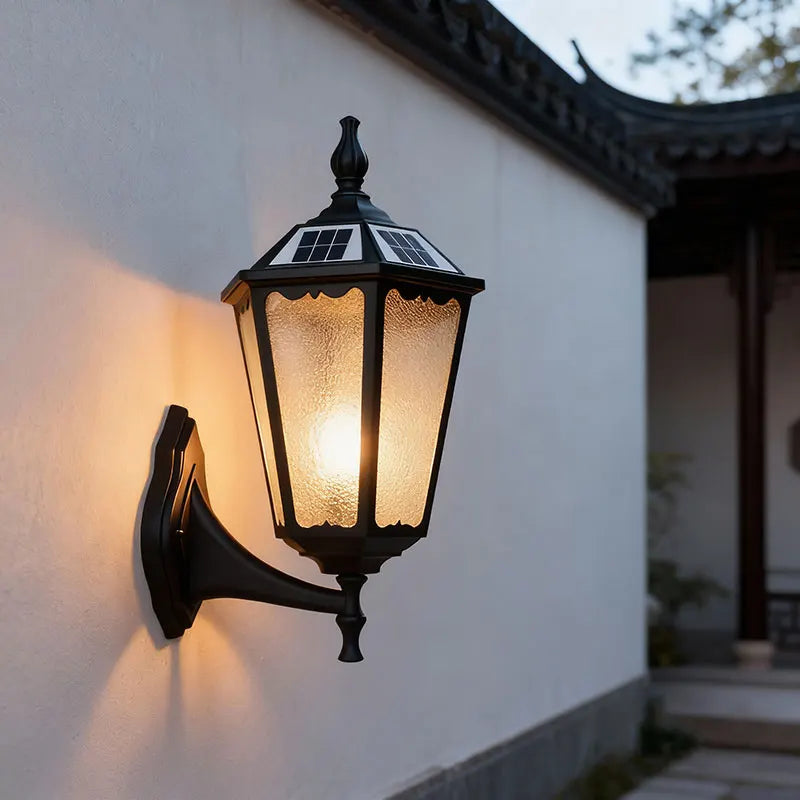 lampe murale solaire éclairage extérieur étanche ip44 led noir classique transparent oeilletsextérieur villa jardin