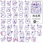 sticker kawaii mignon ours lapin coeur floral scrapbooking diy carte journal intime