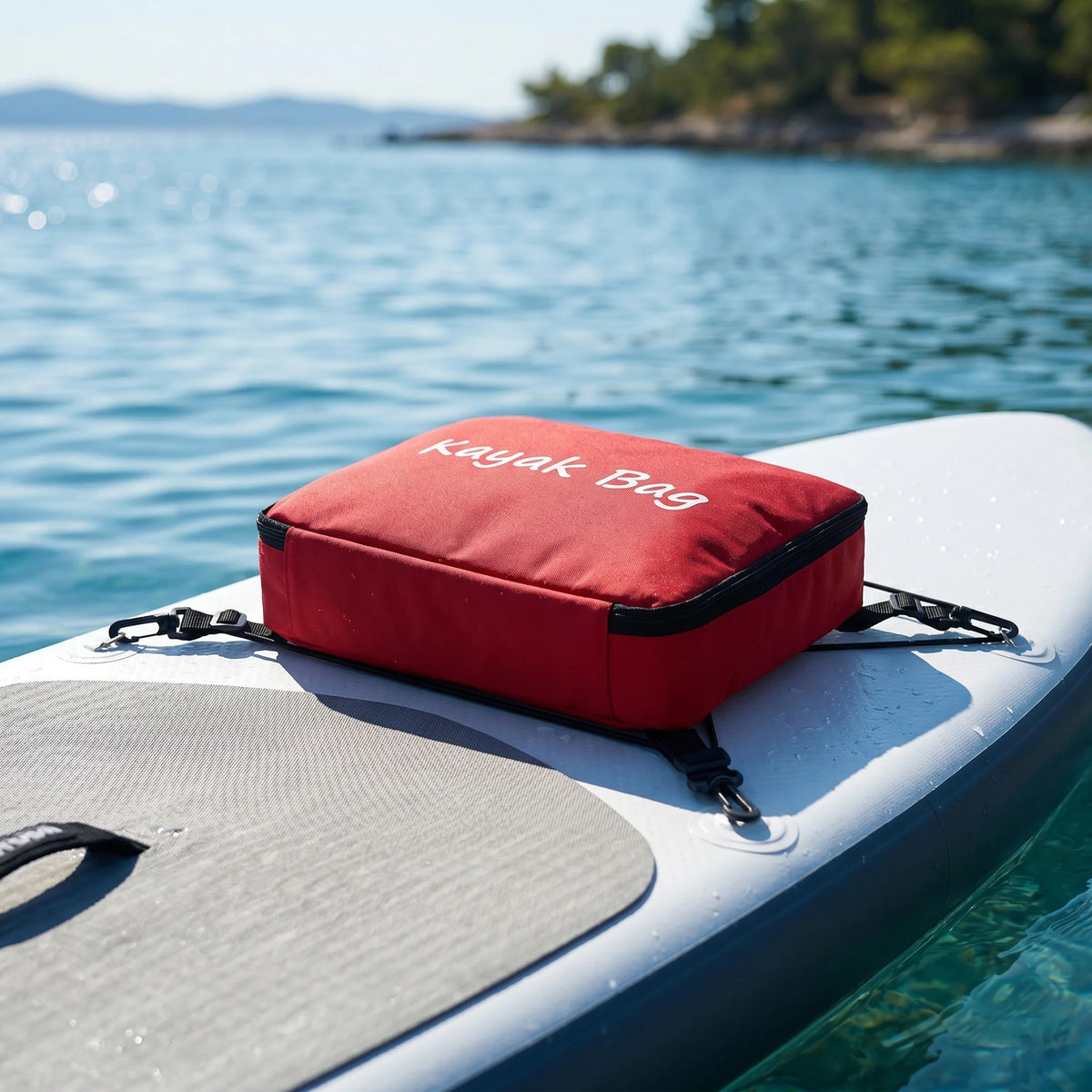 sac rangement kayak rouge uni pratique clips poignée fermeture compartiments étanche durableextérieur