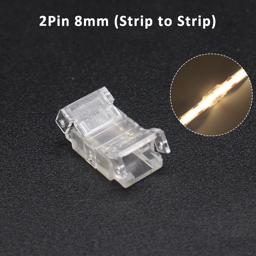 connecteurs led rubans flexible transparent clips rgb cct cob 5v 12v ul rohs