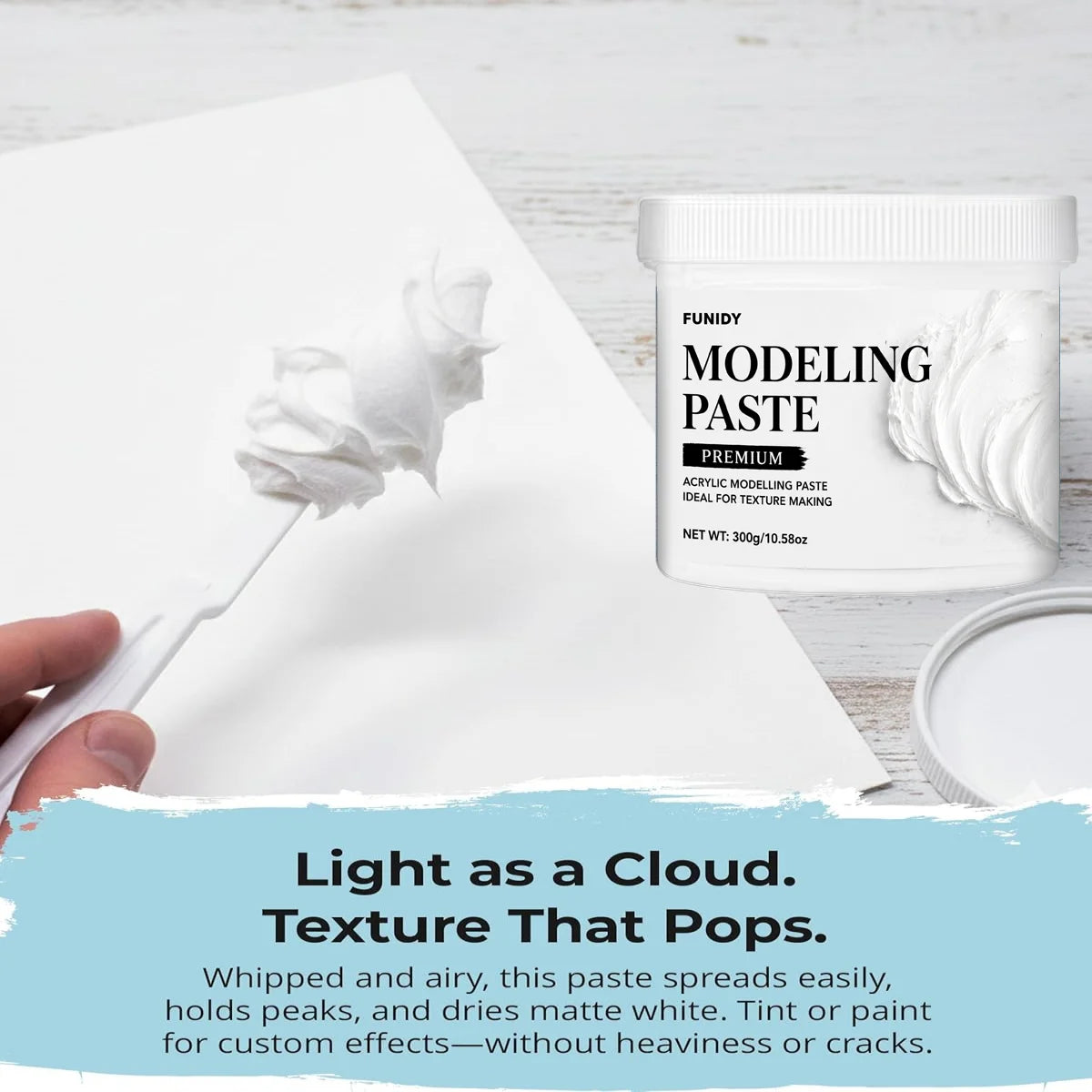 pâte modeler acrylique blanche 300g 600g texturée mate adhésive art artisanat 3d