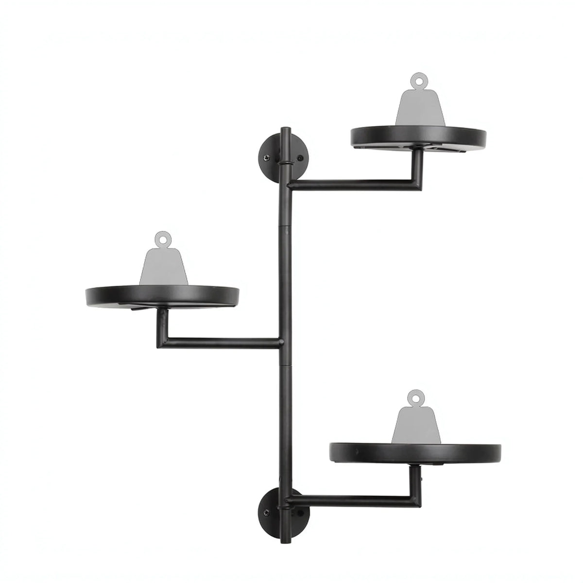 étagère murale moderne noire plateaux métal fixations inclusesintérieur balcon jardin