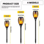 torche solaire 96 led motif floral moderne batterie intégrée ip65 fixation tringle