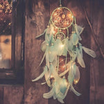 Attrape rêves lumineux multicolores plumes décoration chambre Boho chic éviter maux cadeau original