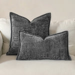 taies d'oreiller chenille gris beige motif solide contemporain non toxique dimension 45x45cm decoration maison