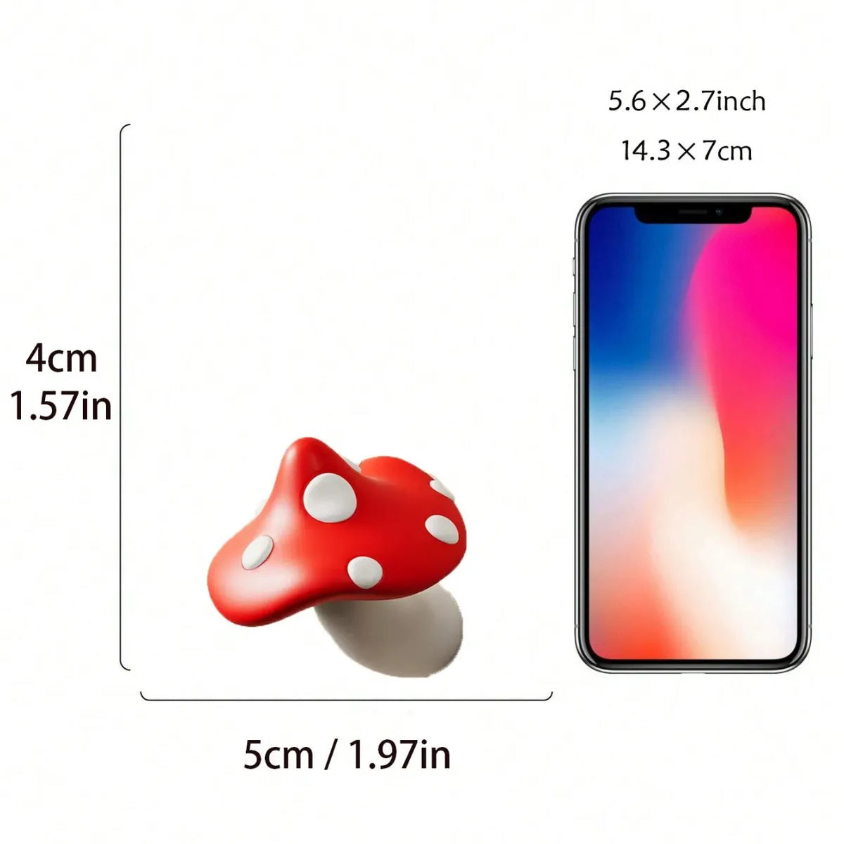 porte clés forme champignon rouge blanc créatif adhésifs décoration chambre