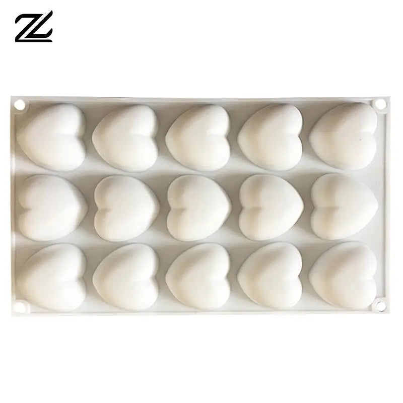 moule silicone forme coeur blanc cuisine pâtisserie desserts chocolat pudding gâteaux romantique
