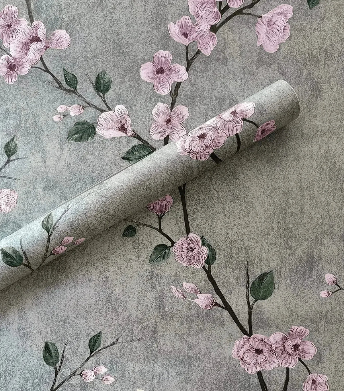 papier peint adhésif floral effets grunge moderne naturel résistant l'eau