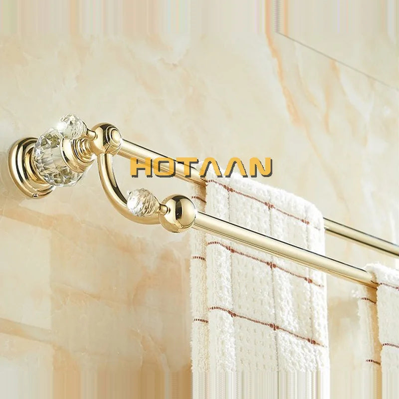 Porte-serviettes doré de 60cm avec cristaux - détail