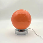lampe table sphère verre blanc orange moderne décoration chambre table nuit lumière douce trois
