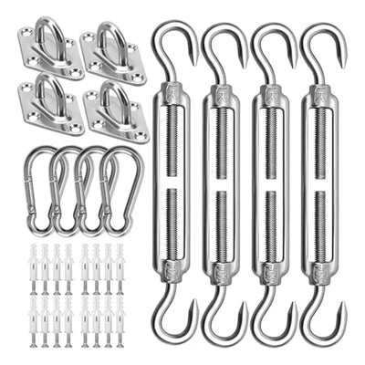 Kit matériel voile d'ombrage 6 pouces acier inoxydable