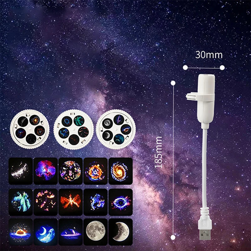 projecteur étoiles galaxie blanc motifs planètes lunes moderne clips chambre décoration led