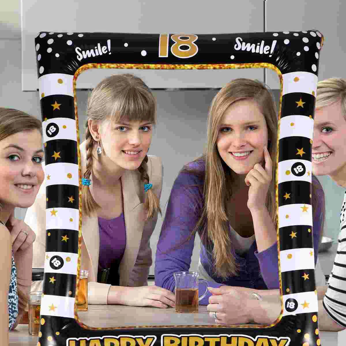 Cadre photo gonflable vert décoratif pour fêtes