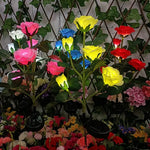 décoration extérieure solaire led rose moderne bouquet lumineux fête saint valentin festive