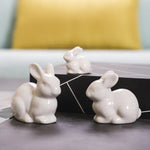 décoration intérieure statue lapin blanc céramique lisse brillante classique moderne petite taille