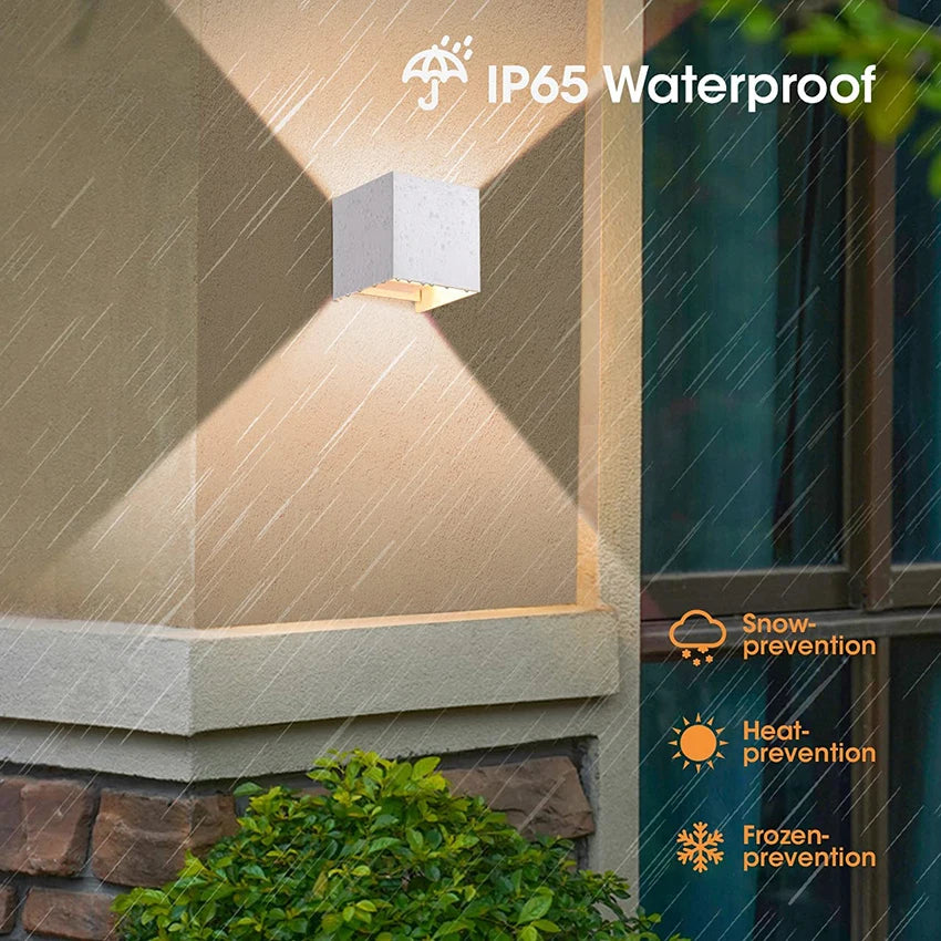 applique murale led moderne 12w ip65 étanche noir blanc contemporain minimaliste