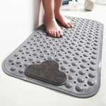 tapis bain antidérapant gris texturé drainage nuage minimaliste adhésif ventouses